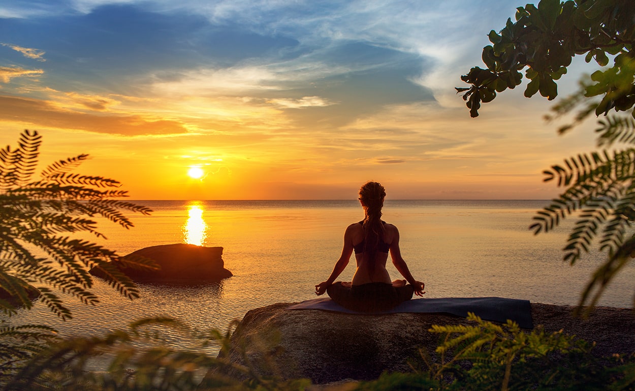 Serenity,And,Yoga,Practicing,At,Sunset,meditation